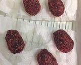 A picture of step 6 of Red Beet Falafel.