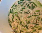 A picture of step 7 of Scallion Pancakes ("Chijimi") with spicy dipping sauce.