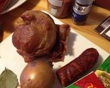 A picture of step 1 of Kapustnica (Slovakian Sauerkraut & Sausage Soup).
