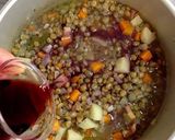 A picture of step 5 of German Lentil Stew with Spätzle Noodles (Linsen mit Spätzle).