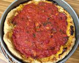 A picture of step 13 of Chicago-style Deep Dish Pizza .