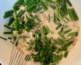 A picture of step 6 of Scallion Pancakes ("Chijimi") with spicy dipping sauce.