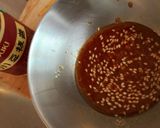 A picture of step 2 of Scallion Pancakes ("Chijimi") with spicy dipping sauce.