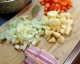 A picture of step 2 of German Lentil Stew with Spätzle Noodles (Linsen mit Spätzle).