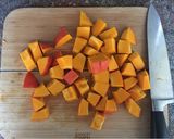 A picture of step 3 of Chickpea, squash and green bean curry - vegan.