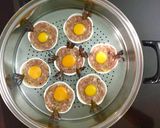 Hình bước làm 4 của món Trứng cút hấp tôm thịt