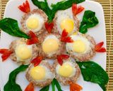 Hình bước làm 6 của món Trứng cút hấp tôm thịt