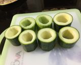Hình bước làm 1 của món Bí ngòi hấp tôm