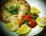 A picture of step 3 of Slice of grilled swordfish in cherry tomato sauce😋😋👍😛.