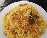 A picture of step 12 of Rajasthani gatta pulav.