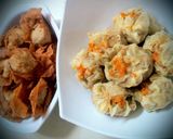Foto langkah ke 6 dari resep Siomay Ayam Kuah + Pangsit Goreng 1 adonan daging,simpel ^^.