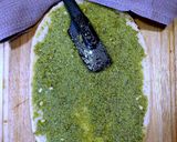 Une image de l'étape 1 de Bruschetta tomates, mozzarella et pesto.