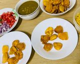 A picture of step 10 of Masala puri.