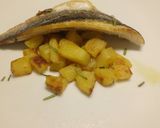 A picture of step 3 of Lemon and rosemary pan fried sea bass with sautèed potatoes.
