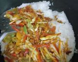 A picture of step 7 of Spicy Schezwan Fried Rice 🍚🍛.