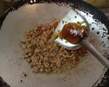 A picture of step 3 of Pad Krapow with Ground Pork and Crispy Fried Egg.