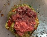 A picture of step 2 of Pad Krapow with Ground Pork and Crispy Fried Egg.