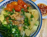 Hình bước làm 4 của món Bún cá hồi