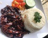 A picture of step 4 of Mint rice and teriyaki sauce.
