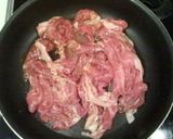 A picture of step 1 of Pork with Kimchi.