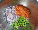 A picture of step 2 of Tofu Burgers with Colourful Vegetables.