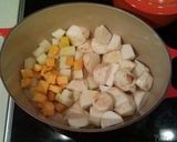 A picture of step 1 of Root Vegetable and Split Pea Tomato Soup.