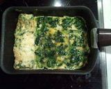 A picture of step 3 of Spinach and Cheese Rolled Omelette (Tamagoyaki).