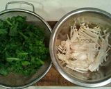 A picture of step 1 of Super Quick Mustard Green and Tuna Aemono Salad.