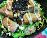 A picture of step 4 of Japanese-style Loco Moco with Mahi Mahi.