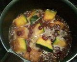 A picture of step 2 of Kabocha with Red Bean Jam.