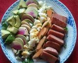A picture of step 4 of Cobb Salad with Homemade French dressing.