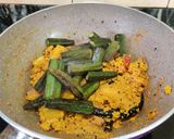 A picture of step 8 of OKRA with POPPY SEEDS or Posto Bhindi.