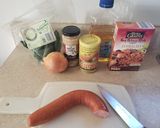 A picture of step 1 of Jambalaya.