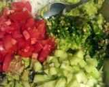A picture of step 2 of mom's guacamole.