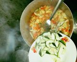 A picture of step 5 of Vegetable pasta with fried fish.