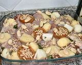 A picture of step 3 of Chicken casserole with almonds and pinenuts (Pollo al horno con almendras y piñones).