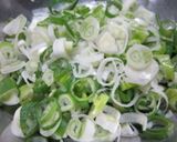 A picture of step 1 of Negi (Leek) Miso.