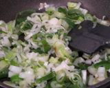 A picture of step 2 of Negi (Leek) Miso.
