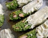 A picture of step 8 of Matcha Green Tea and White Chocolate Biscotti.