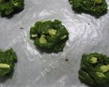 A picture of step 4 of Matcha Green Tea and White Chocolate Cookies.