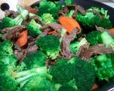 A picture of step 4 of brocolli beef Mexican style.