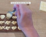 Une image de l'étape 4 de Chocolats fourrés chocolat blanc cœur noisette Pralines en Bel.