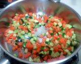 A picture of step 4 of fry rice Mexican style.