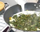 Gambar langkah 7 resipi Masak Lemak Cili Padi Pucuk Ubi Kayu dengan Daging Salai.