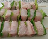 A picture of step 2 of Fish kebabs.