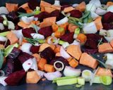 A picture of step 1 of Roasted sweet Autumn vegetables with couscous.
