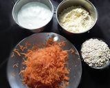 A picture of step 1 of Carrot oats mix dhokla.
