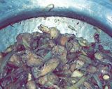 A picture of step 3 of Kaleji Masala or Liver Masala.