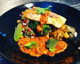 A picture of step 7 of Pan-Fried Smoked Paprika Cod. Served with Pineapple Salsa+Herby Potatoes+Broccoli.