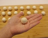 A picture of step 2 of Mitarashi Dango with tofu.